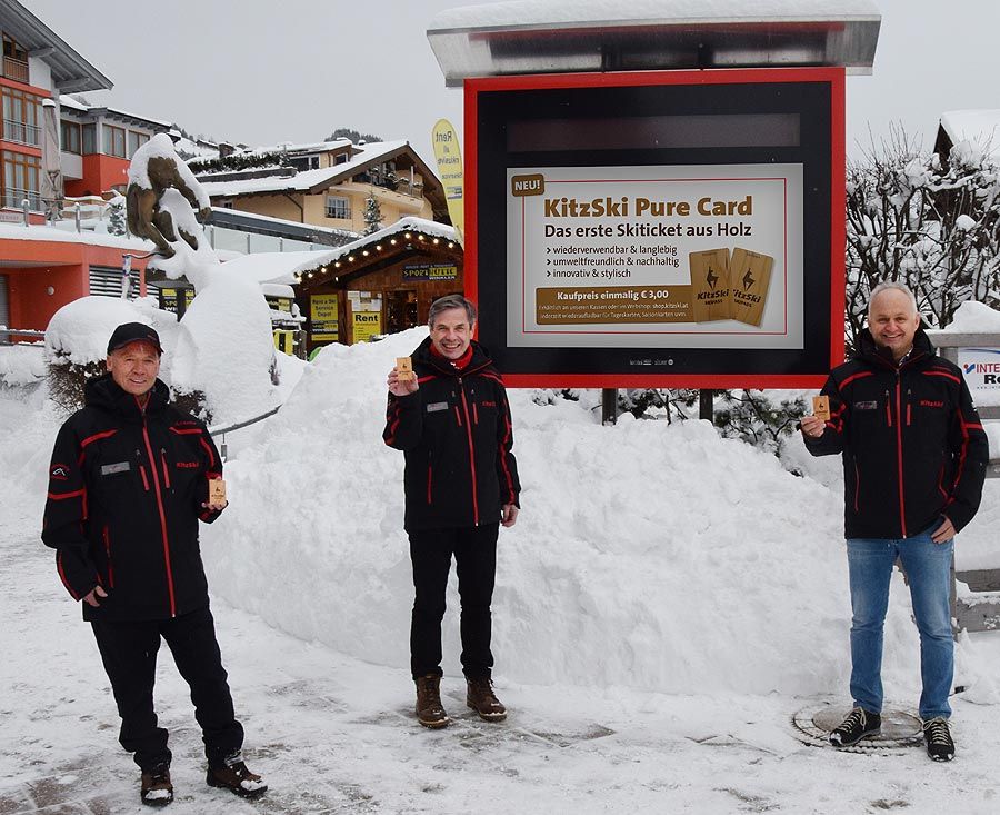 KitzSki Pure Card – weltweit das erste Liftticket aus Holz