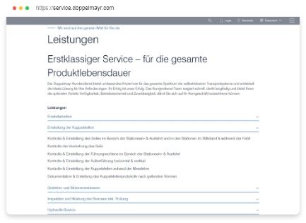 Neue Doppelmayr Kundendienst Website: Modern und benutzerfreundlich
