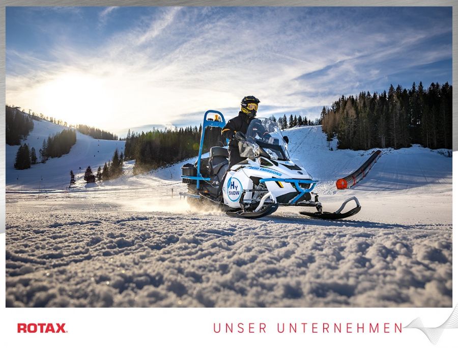 Rotax Wasserstoff-Schneemobil Lynx Hysnow erstmals im Pisten-Einsatz