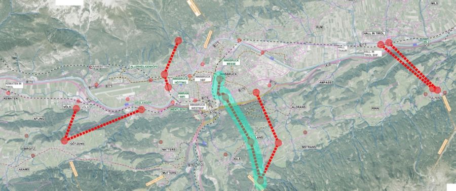 Raum Innsbruck: Machbarkeitsstudie zu Seilbahnen als öffentliche Verkehrsmittel