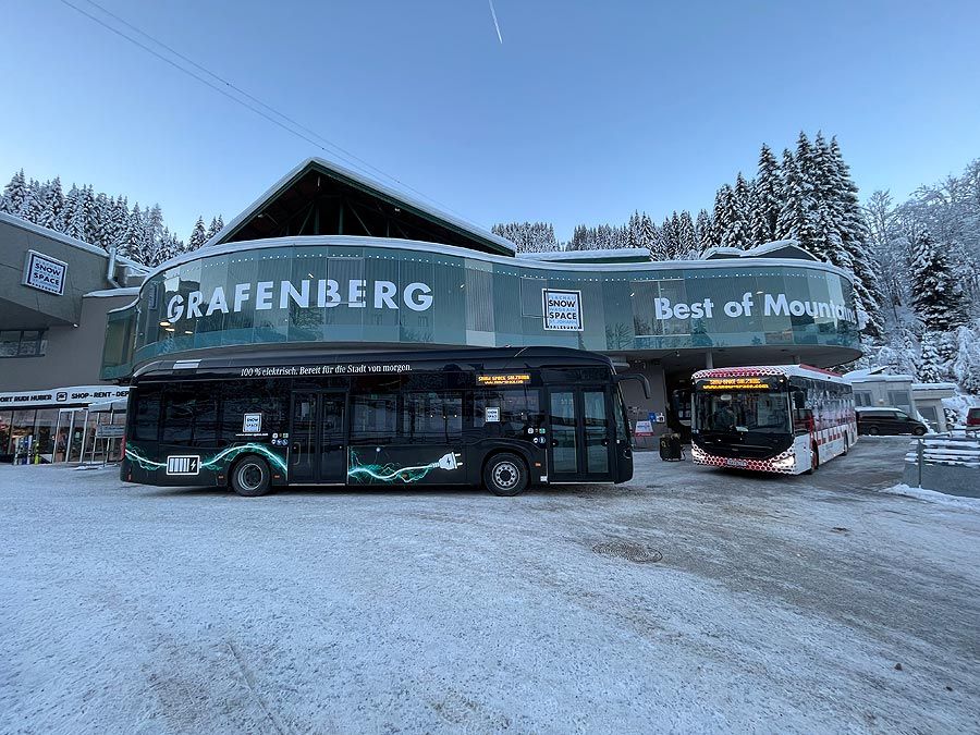 Elektro-Bus Testbetrieb im Snow Space Salzburg