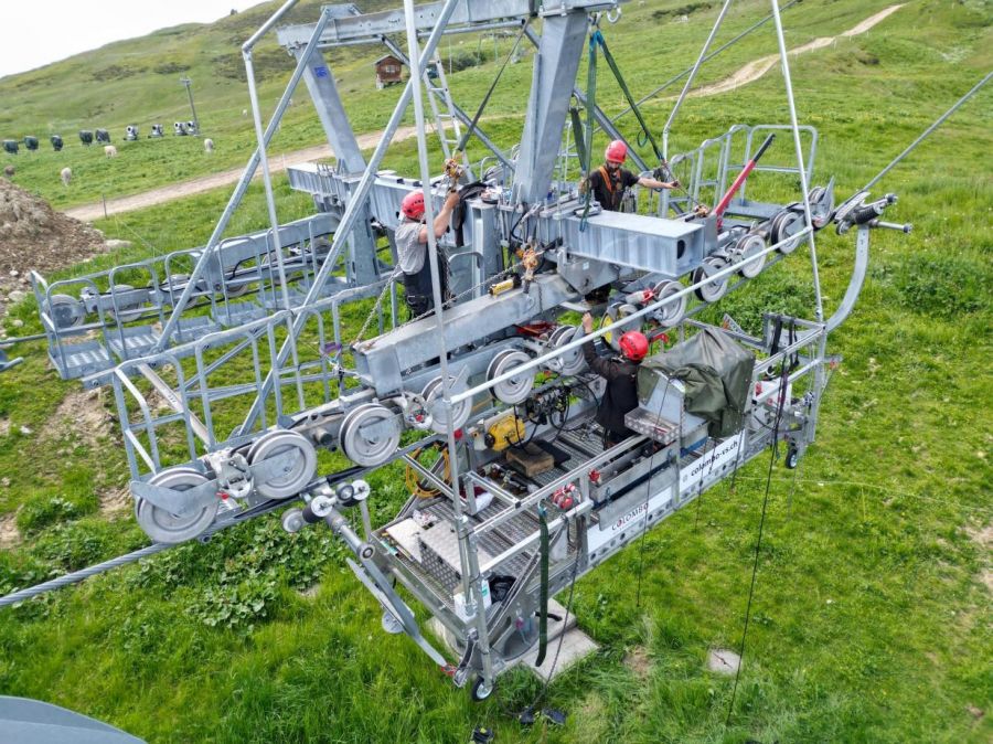 Ostschweizer Fachhochschule / Colombo Seilbahnrevisionen: Innovative Wartungsplattform für Rollenbatterien-Revision