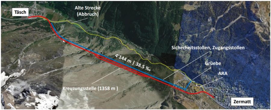 Matterhorn Gotthard Bahn: Projekt Mattertal Tunnel zwischen Täsch und Zermatt