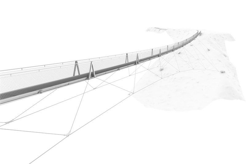 Jakob Rope Systems:Bauarbeiten Hängebrücke Disentis gestartet