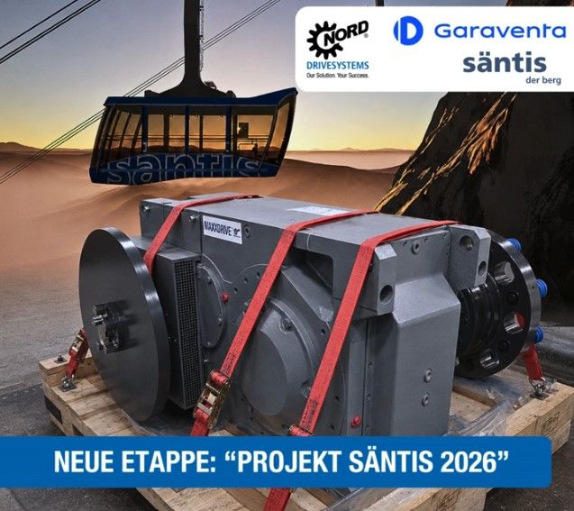 Getriebebau NORD: Projekt Säntis 2026 – termingerechte Auslieferung der NORD Antriebe