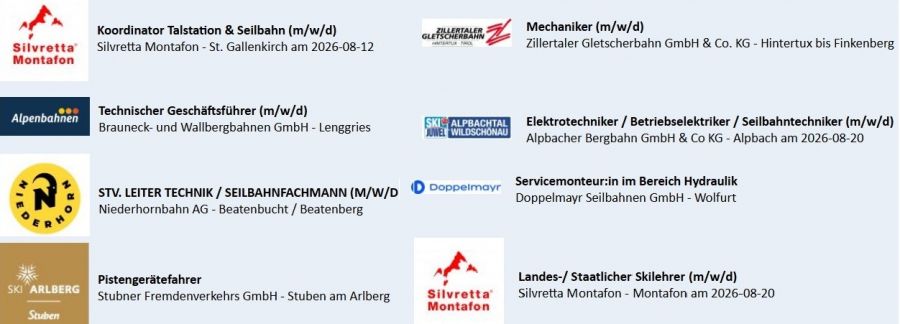 Die Seilbahn.net Jobbörse: Bringt zusammen, was zusammengehört